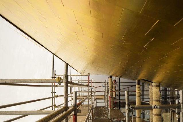 Finalist: Craftsmanship – the gilded ceiling project at the Bishop Selwyn Chapel (Parnell, Auckland) by Studio Carolina Izzo.