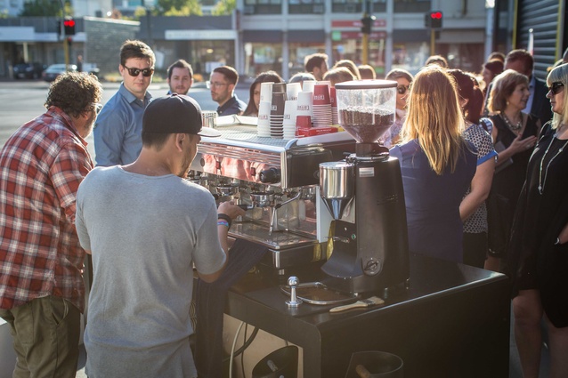 Guests enjoy great coffee from Caffé L'affare.