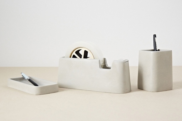 The <a href="http://theobjectroom.co.nz/products/awmpcds/areaware-concrete-desk-set" target="_blank"><u>Areaware concrete desk set</u></a> by Magnus Petterson will be the star of the show on any designer's desk.