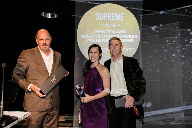 Left to right: Andrew Patterson, Jo Aitken and Kevin Chapman (President Publishers Association).