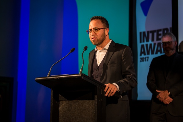 Editor of Interior magazine and Interior Awards convenor Federico Monsalve addresses the audience.