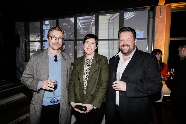 Photographer Simon Devitt with Shelley Quinn and Justin Foote, editor of Houses magazine.